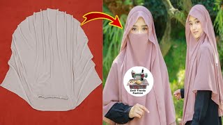 Instant Hijab Design Cutting Stitching Princess Instant Hijab Naqab Cutting amp StitchingKhimar DIY [upl. by Slack]