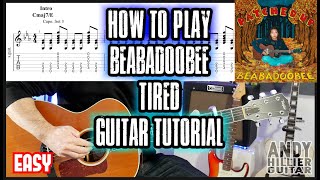 How to play Beabadoobee  Tired Guitar Tutorial Lesson [upl. by Eniamsaj]