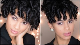 Natural Hair Magnetic Roller Set  Holiday Curls [upl. by Pontias]