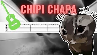 Chipi Chipi Chapa Chapa  Meme Song Easy Guitar TabTutorial [upl. by Aicac]