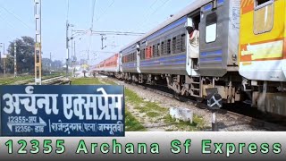 12355 Archana SF Express  Entering amp Departing From Jalandhar Cantt with SPJ WDM3D [upl. by Saisoj189]