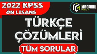 2022 KPSS Ön Lisans Türkçe Soruları ve Çözümleri  Tüm Sorular [upl. by Kunin984]