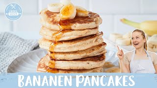 Bananen Pancakes  SO werden sie besonders fluffig 🤩 🍌 In 20 Min 🥞 I Einfach Backen [upl. by Teage]