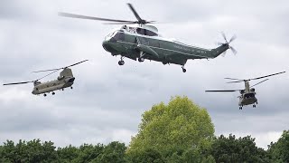 Marine One amp helicopter escort force in London [upl. by Nimsaj]