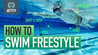 How To Swim Freestyle  Technique For Front Crawl Swimming [upl. by Ahcila593]