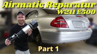 Mercedes W211 E500 Airmatic Instandsetzung Teil 1  Federbalg Vorderachse  MB Youngtimer Parts [upl. by Yentroc]