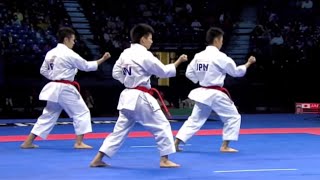 Karate Male Team Kata Final  Japan vs Italy  WKF World Championships Belgrade 2010 12 [upl. by Sivert]