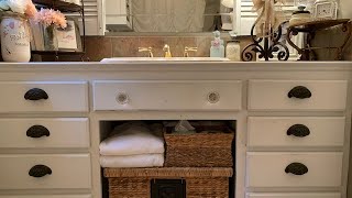 Farmhouse Bathroom Cabinet Transformation 6 [upl. by Buatti]