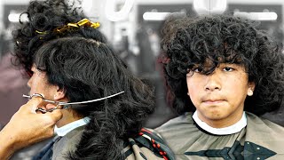 1000 GRADUATION HAIRCUT TUTORIAL HIGH TAPER CURLY TOP [upl. by Scheider]