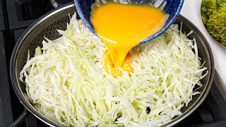 Cabbage with eggs tastes better than meat Easy quick and very delicious dinner recipe [upl. by Tarra]