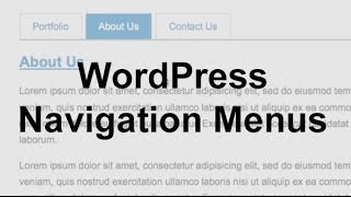 WordPress Navigation Menus Theme Development [upl. by Boor]