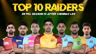 Top 10 Raiders in Pro Kabaddi 2023 After 44 Matches  Top Raiders After Chennai Leg in PKL 10 [upl. by Yendroc795]