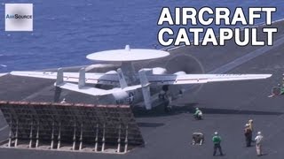 USS Nimitz Catapult Launch E2C Hawkeye FA18F Super Hornets [upl. by Annoed]