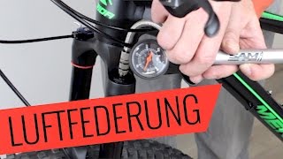 Fahrrad Luftfederung einstellen  Fahrradorg [upl. by Imotas]