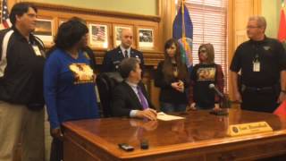 Brownback signs Zombie Preparedness proclamation [upl. by Atsyrc518]