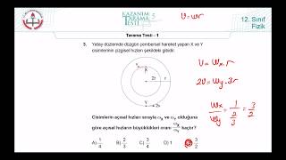 12Sınıf MEB Fizik Kazanım Kavrama Testi5 Çembersel Hareket Tarama Testi1 20182022pdf [upl. by Haimehen]