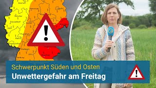 ❗Unwettergefahr am Freitag  Hier wird es brisant [upl. by Arther]