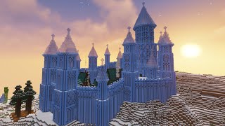 I built a MASSIVE Ice Castle in Minecraft TimeLapse [upl. by Alliuqat71]