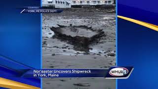 Noreaster uncovers shipwreck in York Maine [upl. by Adnawot]