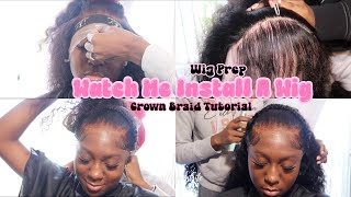 Watch Me Do A Crown Braid Style Wig Install amp Prep 💇🏽‍♀️🎀 [upl. by Thevenot183]