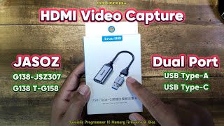 HDMI Video Capture JASOZ G138JSZ307 G138 TG158 Dual Port Video Capture Card USB TypeA amp TypeC [upl. by Obel]