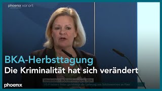 BKAHerbsttagung 24 Eröffnungsansprache von Nancy Faeser Bundesinnenministerin [upl. by Ecnedac781]