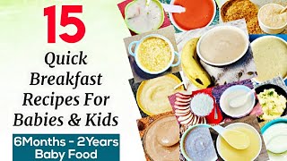 15 Quick Breakfast Recipes For Babies amp Kids 6Months2Years Baby Food Breakfast Recipes for Babies [upl. by Suchta466]