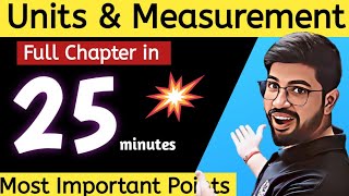 Units and Measurement Class11 One Shot  Chapter 2 Physics Class 11  Dimensional Formula  One Shot [upl. by Nosittam]