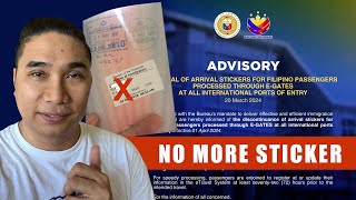 NO MORE Arrival Stickers  Philippine travel advisory updates April 2024 [upl. by Arlyn]