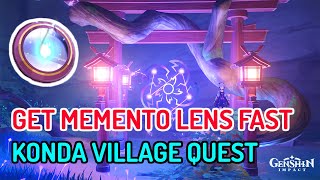 GET THE MEMENTO LENS FAST  Genshin Impact Konda Village Quest [upl. by Dahc]