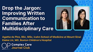 Drop the Jargon Improving Written Communication to Families After Multidisciplinary Care [upl. by Andriana]