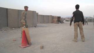 Afghanistan COP Xio Haq cricket and rock tossing [upl. by Norean]