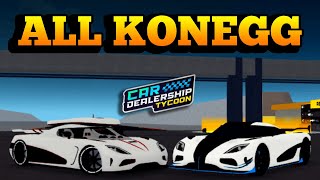 ALL Koenigsegg IN Car Dealership Tycoon [upl. by Garnes]