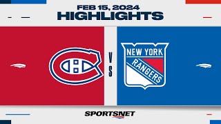 NHL Highlights  Canadiens vs Rangers  February 15 2024 [upl. by Winchell]