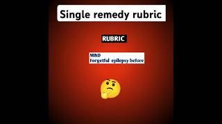 Single Remedy Rubric mind chapter homeopathy kentrepertory hmm shorts ytshorts youtubeshorts [upl. by Pegg]