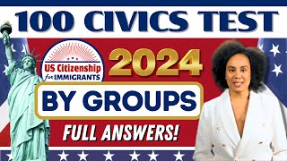 2024 USCIS Official 100 Civics Test Questions and Answers By Groups for US Citizenship Interview [upl. by Ittak230]