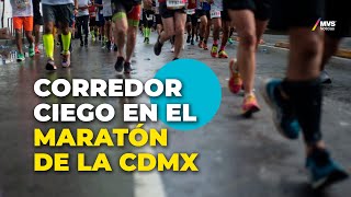 NO hay LÍMITES Competidor CIEGO terminó MARATÓN de la CDMX [upl. by Amarette]