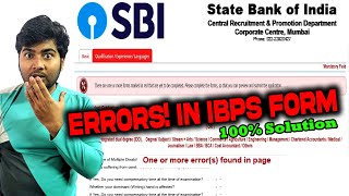 Error in IBPS Application Form  SBI PO Error  IBPS SO  IBPS Clerk  IBPS RRB [upl. by Denney153]