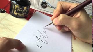 Calligraphy by Artsynibs with Manuscript dip pen natstatweek calliyourname [upl. by Anerda]