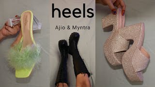 Ajio Sale Trendy Footwear Haul  Flat 70 OFF on Heels Sandals amp Boots [upl. by Ellenoj]