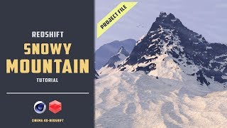 Procedural snowy Mountain with redshift EXPERIMENTALCINEMA 4D TUTORIAL [upl. by Arodoet793]