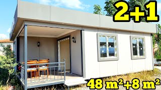 🫰Ucuz Olsun Güzel Olsun❗️ 48 m² Prefabrik Boş Ev Turu  Betondan Ne kadar Ucuz Karlı İş mi [upl. by Yssirhc]