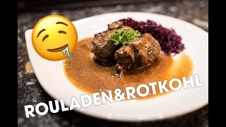 Leckere Hausmannskost Rinderrouladen mit Rotkohl Rezept amp Zubereitung HD [upl. by Sidnal623]