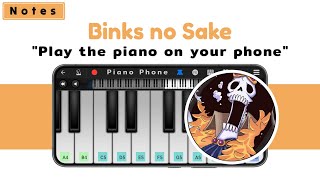 Binks No Sake  Brook One Piece Piano Tutorial  Mobile Piano Perfect Piano App Piano Phone [upl. by Joseito]