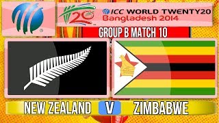 Cricket Game ICC T20 World Cup 2014  New Zealand v Zimbabwe Group B Match 10 [upl. by Starlene]