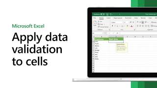 How to apply data validation to cells in Microsoft Excel [upl. by Llertnauq]