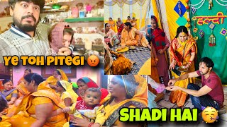 Haldi ceremony vlog 🥳 aaj hai bhai ki haldi 👌🏻Aditi ne Gaaye geet 🎵 yeh bach gai mere haath se 😂😂 [upl. by Sudbury413]