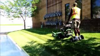 Mowing with Lesco 36 Commercial Walkbehind [upl. by Nahshun]