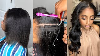 What A TRANSFORMATION Whew that was rough Weft Microloops Installation  Curls Queen [upl. by Bruning]