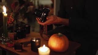 ASMR Calm evening set with old Soviet camera Zenit on Halloween [upl. by Michelsen]